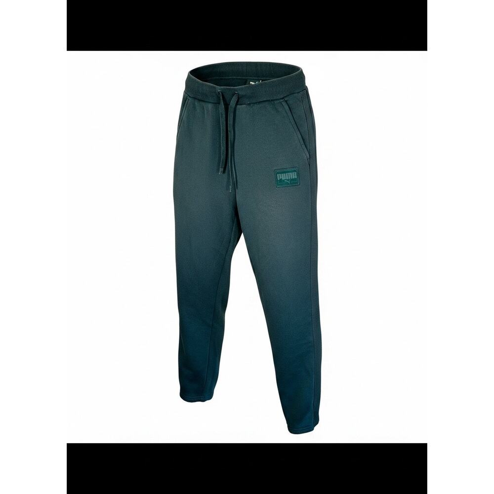 Puma Men's Tapered leg Drawstring dark teal sweatpants  Size small